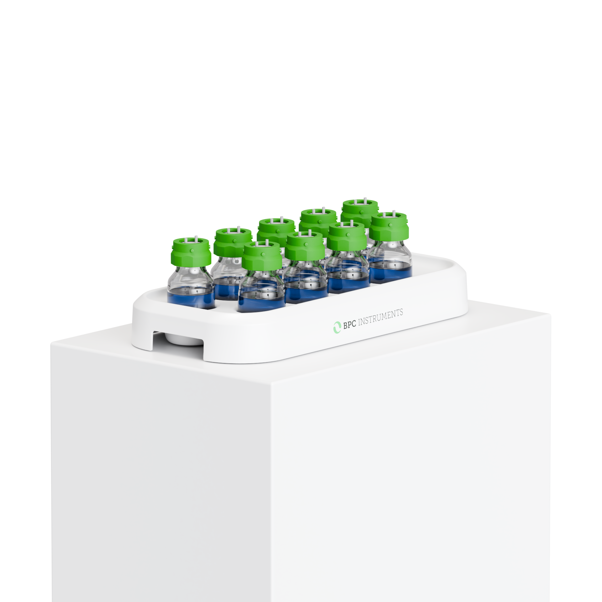 BPC Instruments carbon dioxide absorption unit with nine bottles.